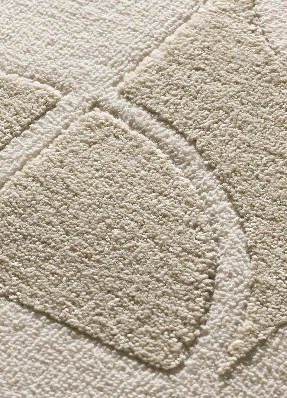 Atticgo Alfombra geométrica con relieve Flora 12844 Blanco detalle