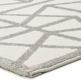 Atticgo Alfombra geométrica con relieve Flora 12937 Plata esquina