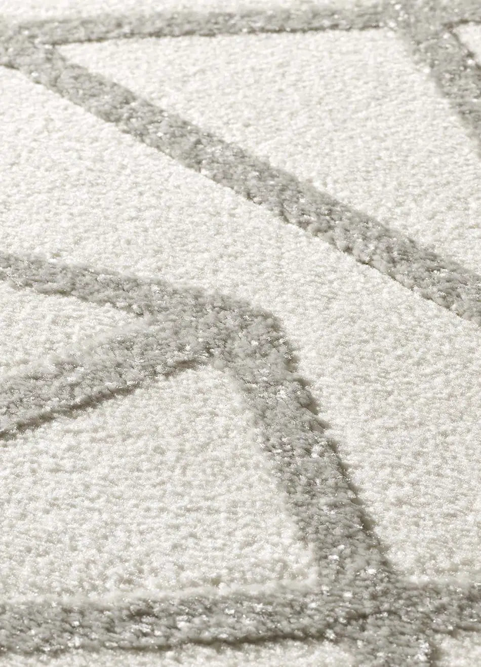 Atticgo Alfombra geométrica con relieve Flora 12937 Plata detalle