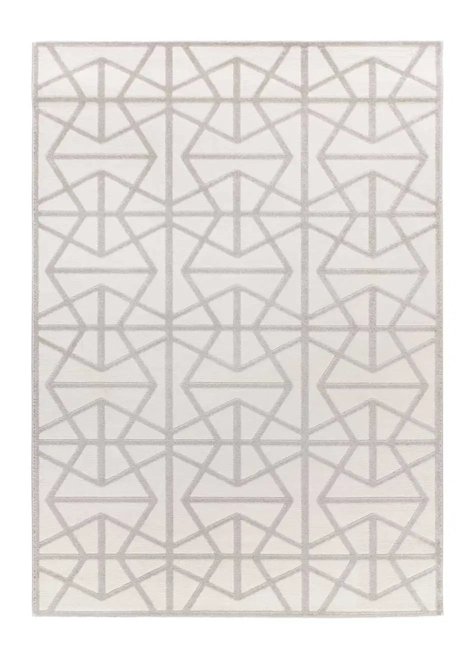 Atticgo Alfombra geométrica con relieve Flora 12937 Plata