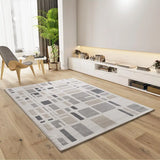 Atticgo Alfombra geométrica con relieve Flora 12955 Plata ambiente salón