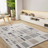 Atticgo Alfombra geométrica con relieve Flora 12955 Plata ambiente