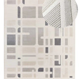 Atticgo Alfombra geométrica con relieve Flora 12955 Plata lupa