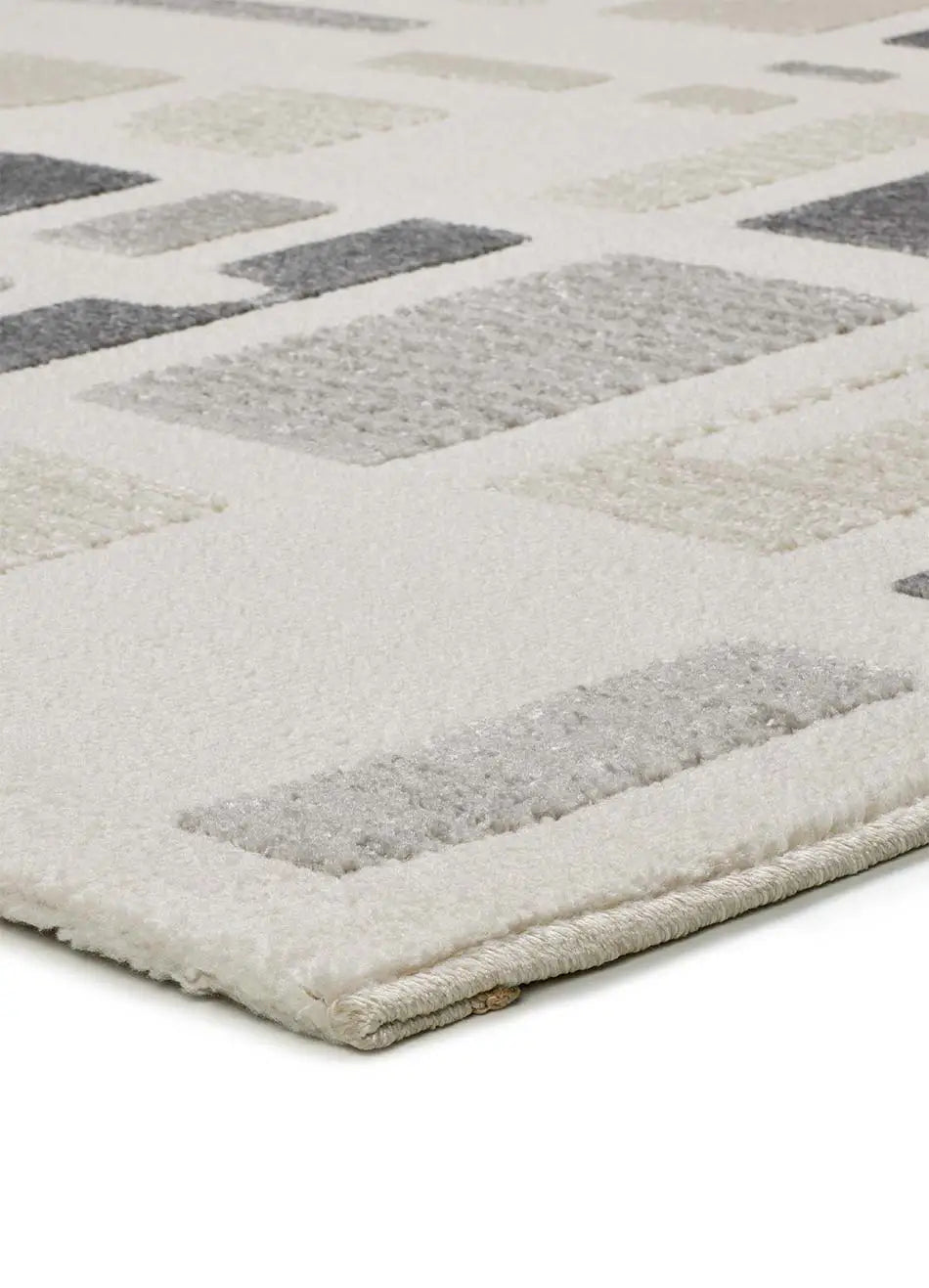 Atticgo Alfombra geométrica con relieve Flora 12955 Plata esquina