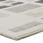 Atticgo Alfombra geométrica con relieve Flora 12955 Plata esquina