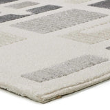 Atticgo Alfombra geométrica con relieve Flora 12955 Plata esquina