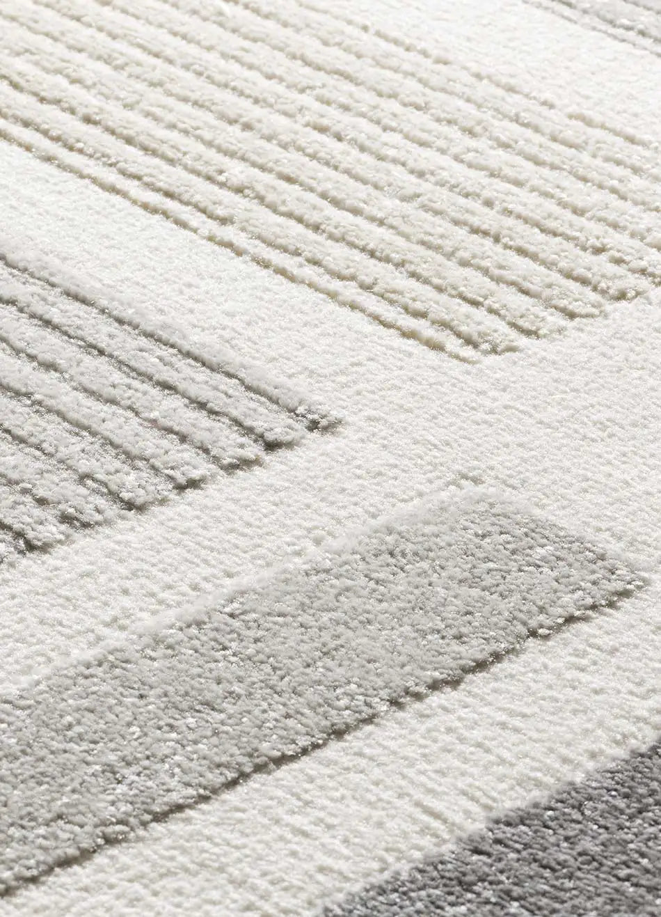 Atticgo Alfombra geométrica con relieve Flora 12955 Plata detalle