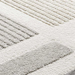 Atticgo Alfombra geométrica con relieve Flora 12955 Plata detalle