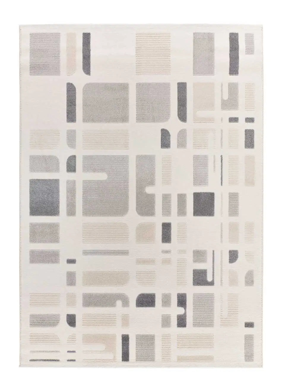 Atticgo Alfombra geométrica con relieve Flora 12955 Plata