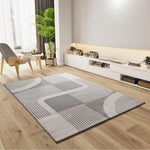 Atticgo Alfombra geométrica con relieve Flora 12960 Plata ambiente salón