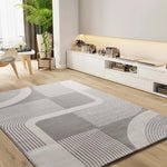 Atticgo Alfombra geométrica con relieve Flora 12960 Plata ambiente