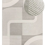 Atticgo Alfombra geométrica con relieve Flora 12960 Plata lupa