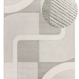 Atticgo Alfombra geométrica con relieve Flora 12960 Plata lupa