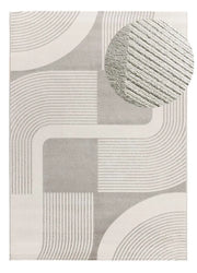 Atticgo Alfombra geométrica con relieve Flora 12960 Plata lupa
