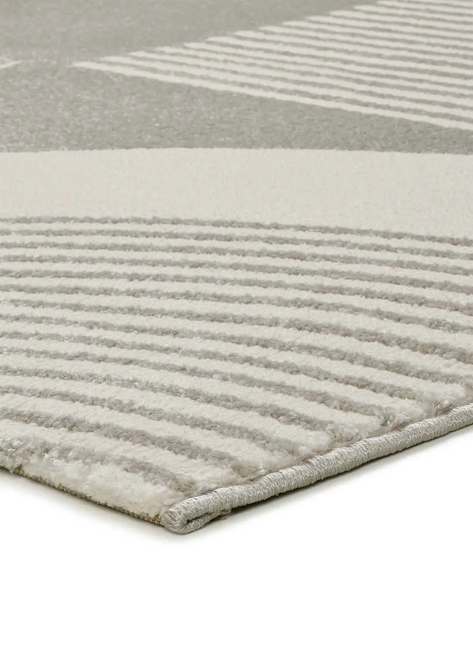 Atticgo Alfombra geométrica con relieve Flora 12960 Plata esquina