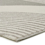 Atticgo Alfombra geométrica con relieve Flora 12960 Plata esquina