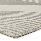 Atticgo Alfombra geométrica con relieve Flora 12960 Plata esquina