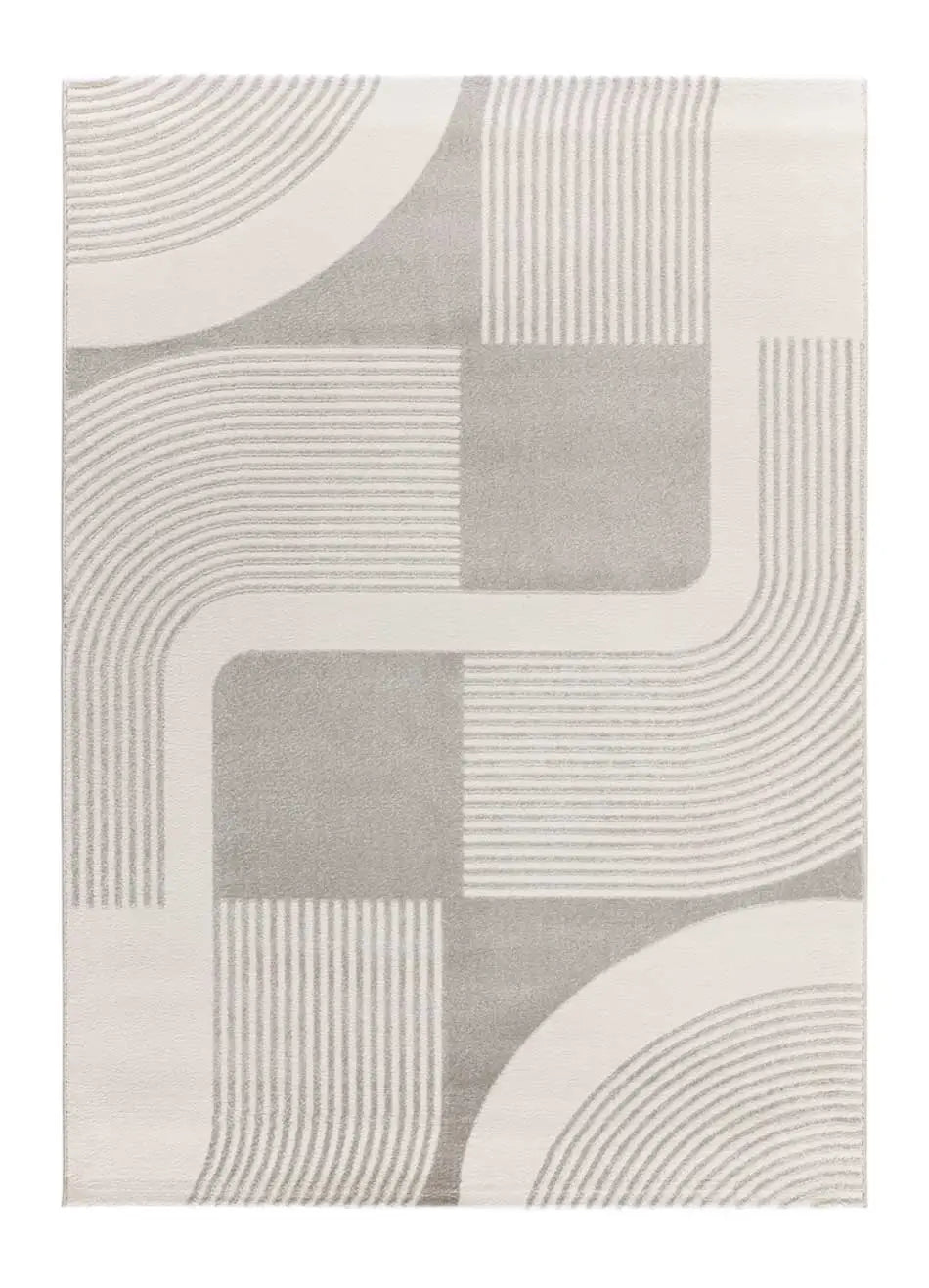 Atticgo Alfombra geométrica con relieve Flora 12960 Plata