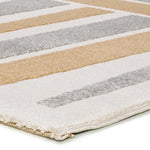 Atticgo Alfombra geométrica con relieve Flora 12967 Plata esquina