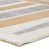 Atticgo Alfombra geométrica con relieve Flora 12967 Plata esquina