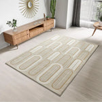 Atticgo Alfombra geométrica con texturas Flora 12968 Blanco ambiente salón