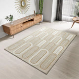 Atticgo Alfombra geométrica con texturas Flora 12968 Blanco ambiente salón