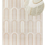 Atticgo Alfombra geométrica con texturas Flora 12968 Blanco lupa