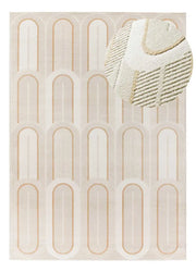 Atticgo Alfombra geométrica con texturas Flora 12968 Blanco lupa