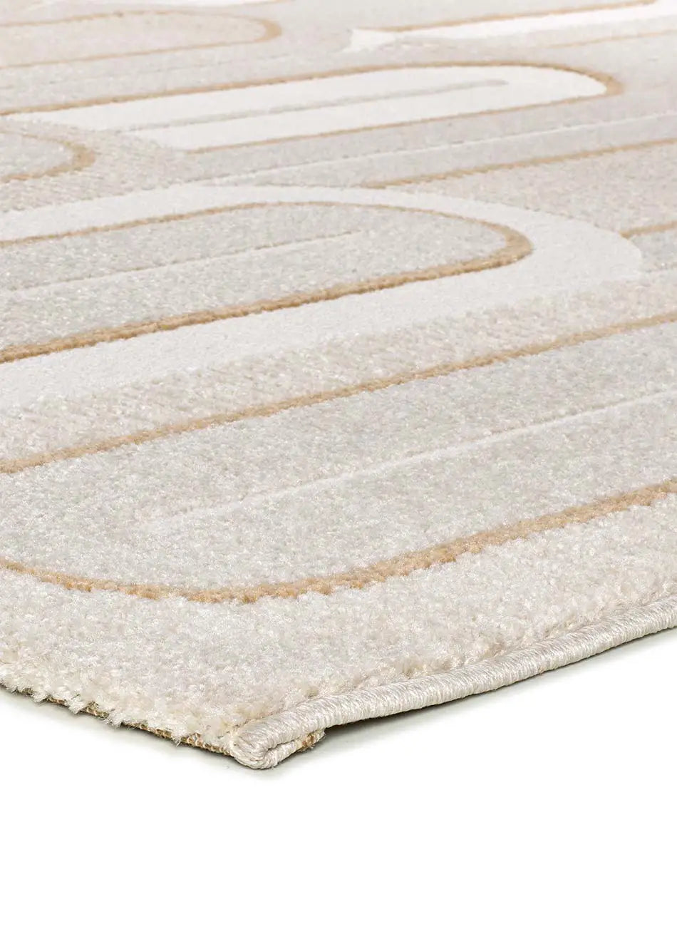 Atticgo Alfombra geométrica con texturas Flora 12968 Blanco esquina