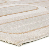 Atticgo Alfombra geométrica con texturas Flora 12968 Blanco esquina