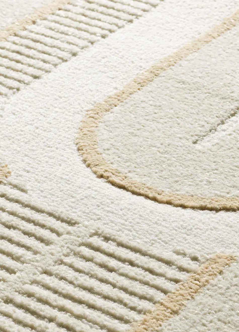 Atticgo Alfombra geométrica con texturas Flora 12968 Blanco detalle
