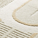 Atticgo Alfombra geométrica con texturas Flora 12968 Blanco detalle
