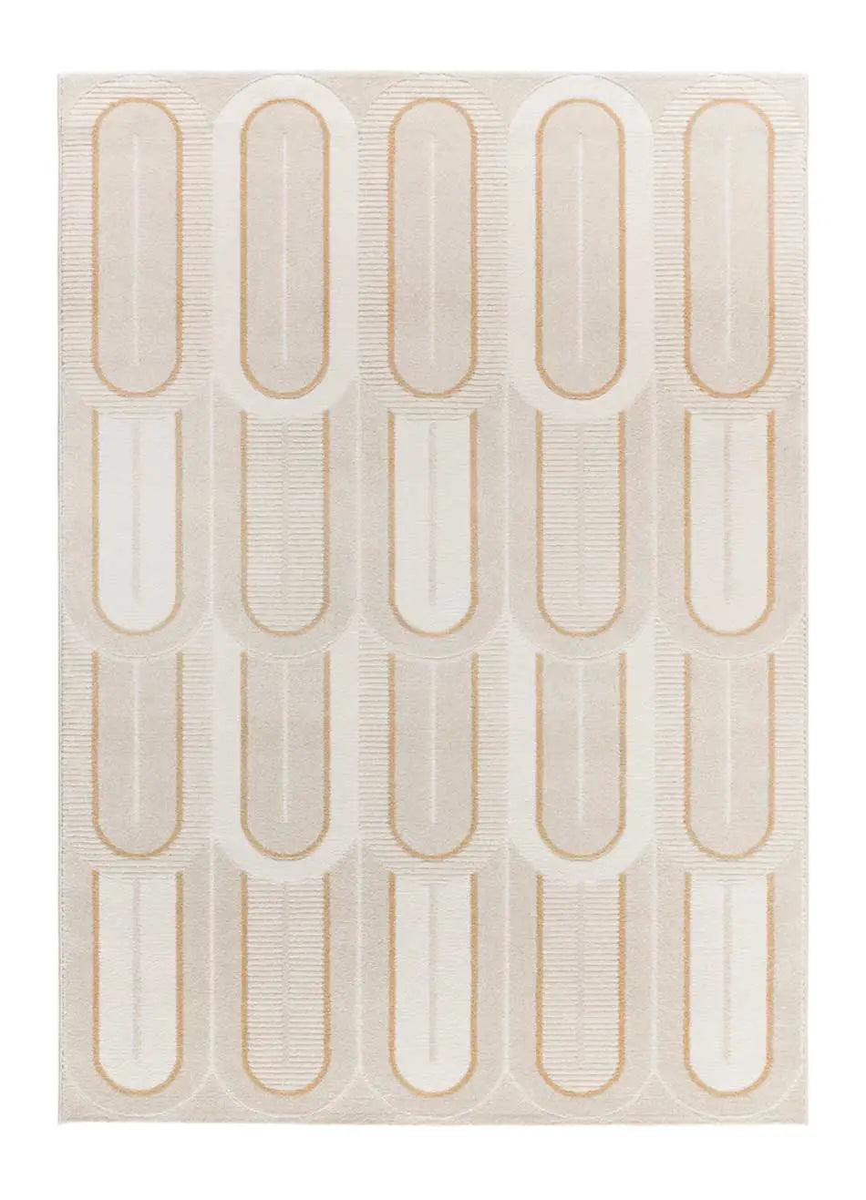 Atticgo Alfombra geométrica con texturas Flora 12968 Blanco