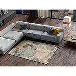 Alfombra ambiente con motivos florales Flores Sunset 12337 Gris y Beige Atticgo