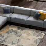 Alfombra salón con motivos florales Flores Sunset 12337 Gris y Beige Atticgo