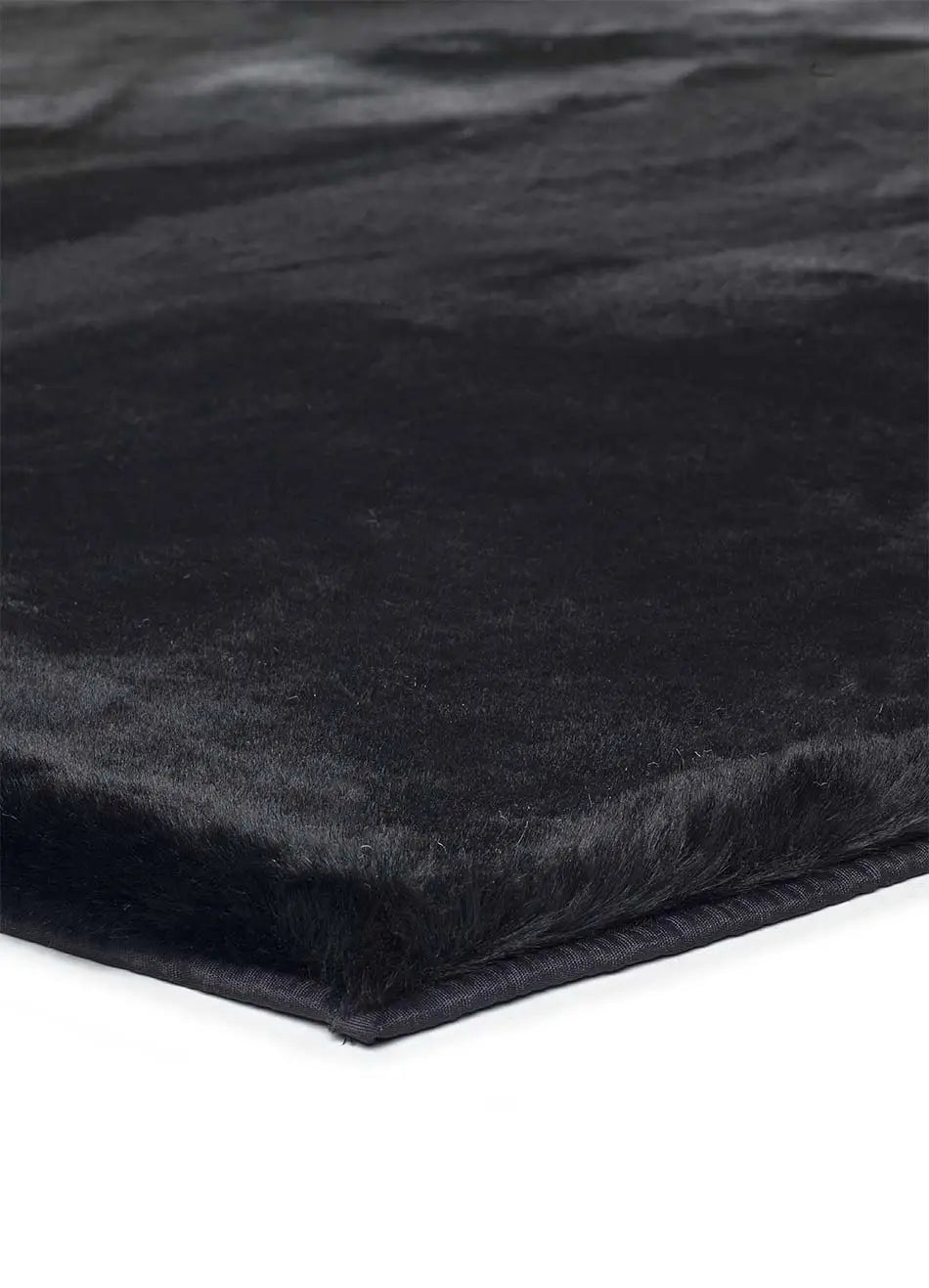 Atticgo Alfombra lavable Fox Liso Negro forma ambiente macro