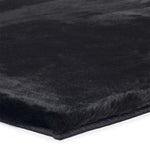 Atticgo Alfombra lavable Fox Liso Negro forma ambiente macro