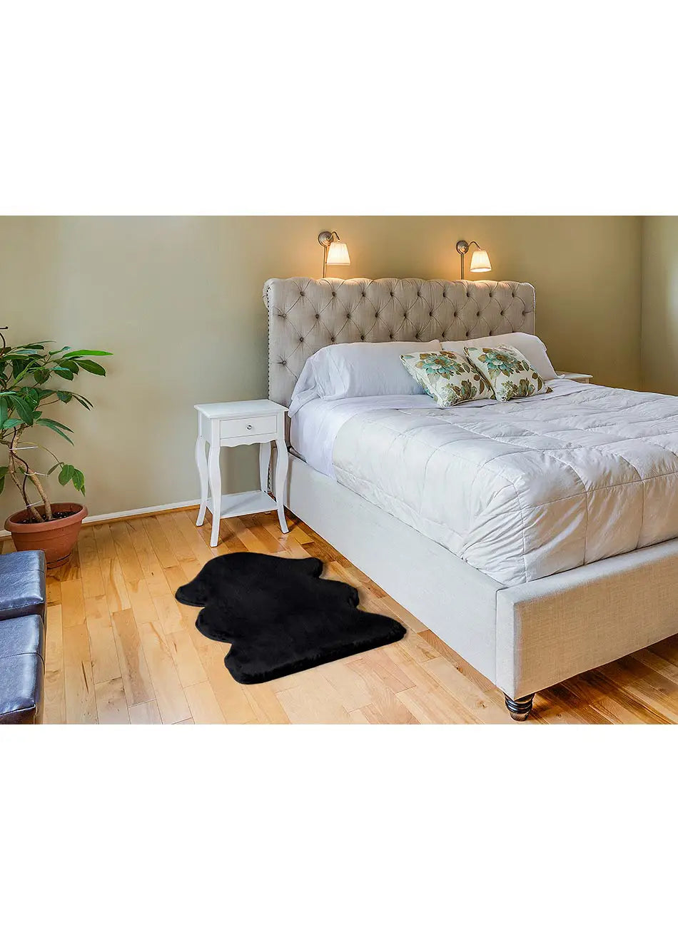 Atticgo Alfombra lavable Fox Liso Negro forma ambiente habitación