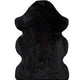 Atticgo Alfombra lavable Fox Liso Negro forma