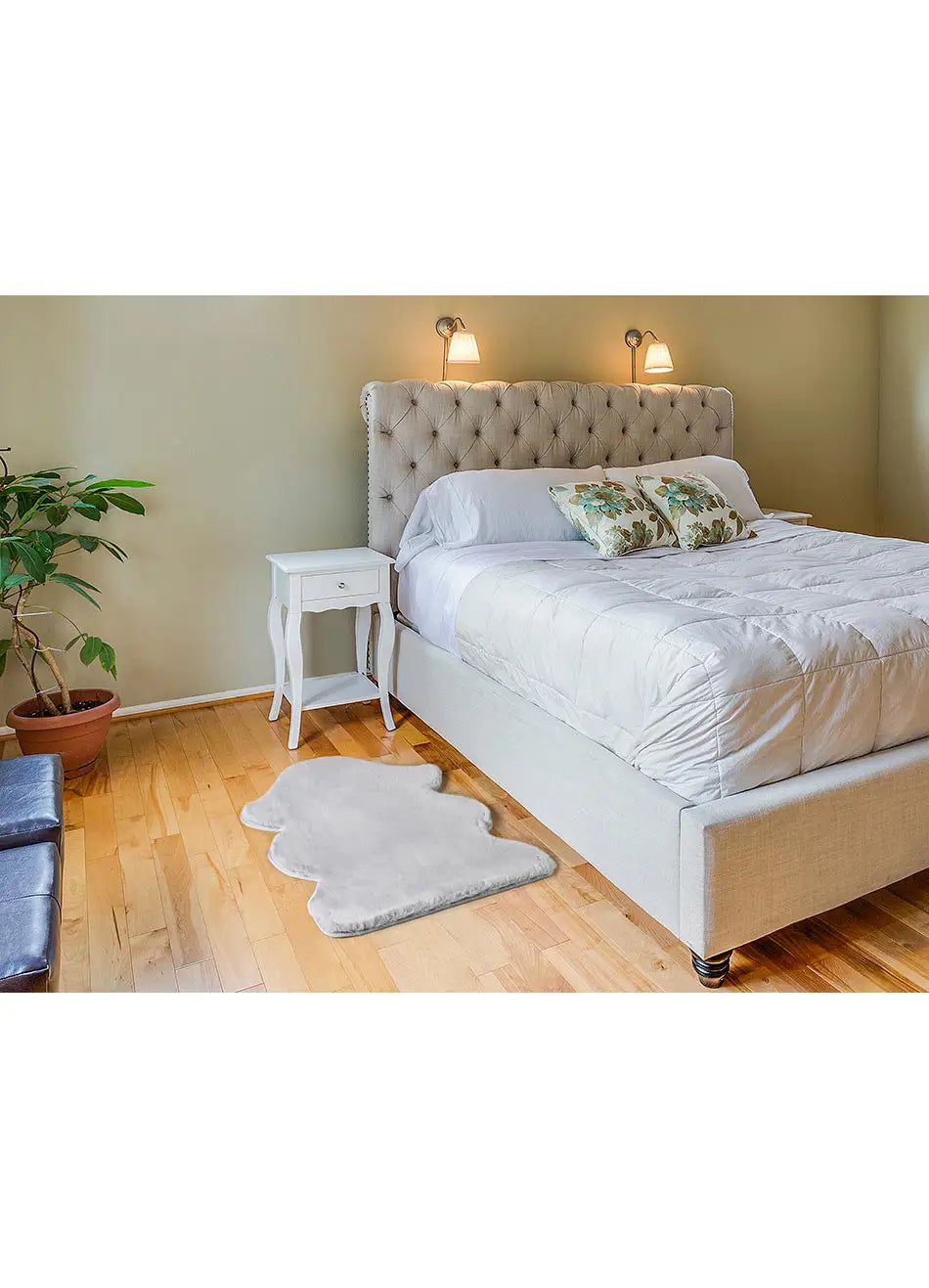 Atticgo Alfombra lavable Fox Liso Plata forma ambiente habitación