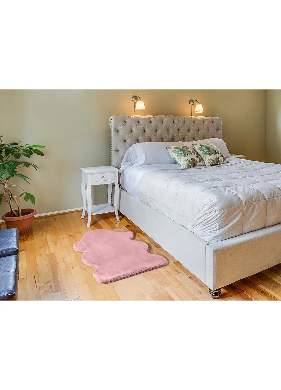 Atticgo Alfombra lavable Fox Liso Rosa forma ambiente habitación