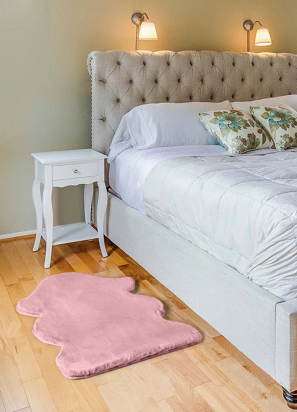 Atticgo Alfombra lavable Fox Liso Rosa forma ambiente