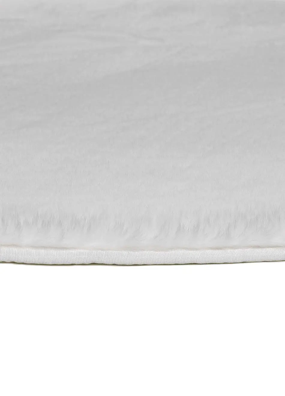 Atticgo Alfombra lavable Fox Liso Blanco redonda macro