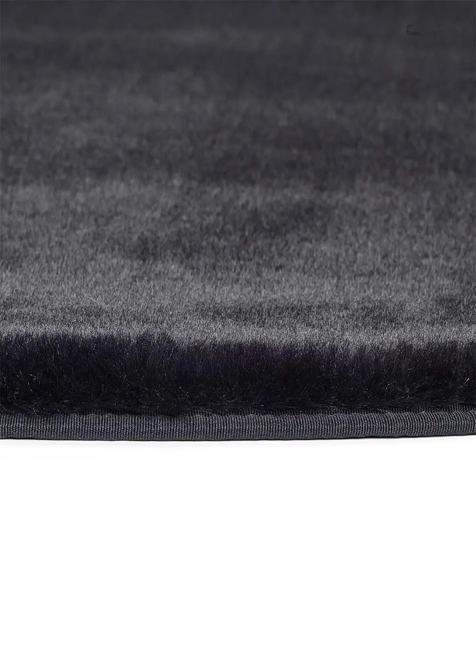 Atticgo Alfombra lavable Fox Liso Negro macro