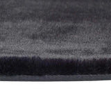 Atticgo Alfombra lavable Fox Liso Negro macro