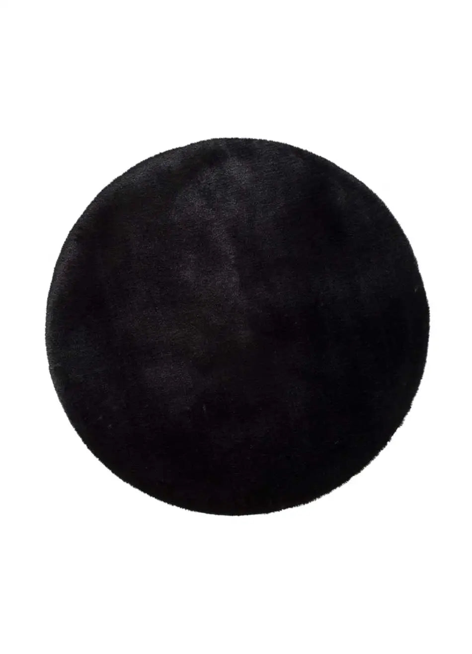 Atticgo Alfombra lavable Fox Liso Negro redonda 