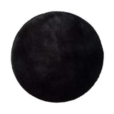 Atticgo Alfombra lavable Fox Liso Negro redonda 