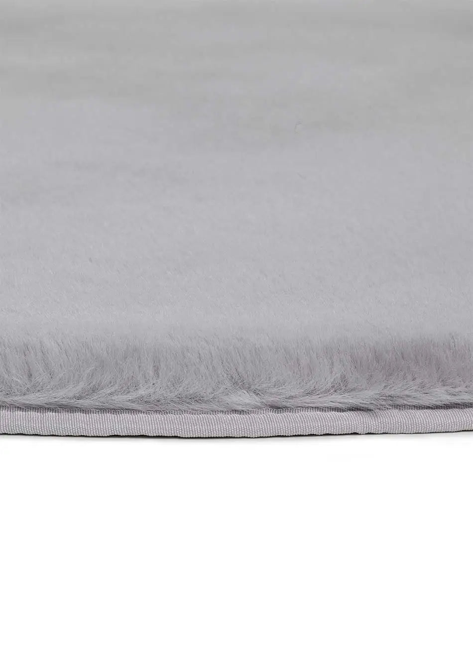 Atticgo Alfombra lavable Fox Liso Plata  redonda macro