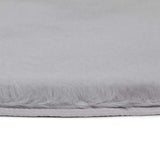 Atticgo Alfombra lavable Fox Liso Plata  redonda macro