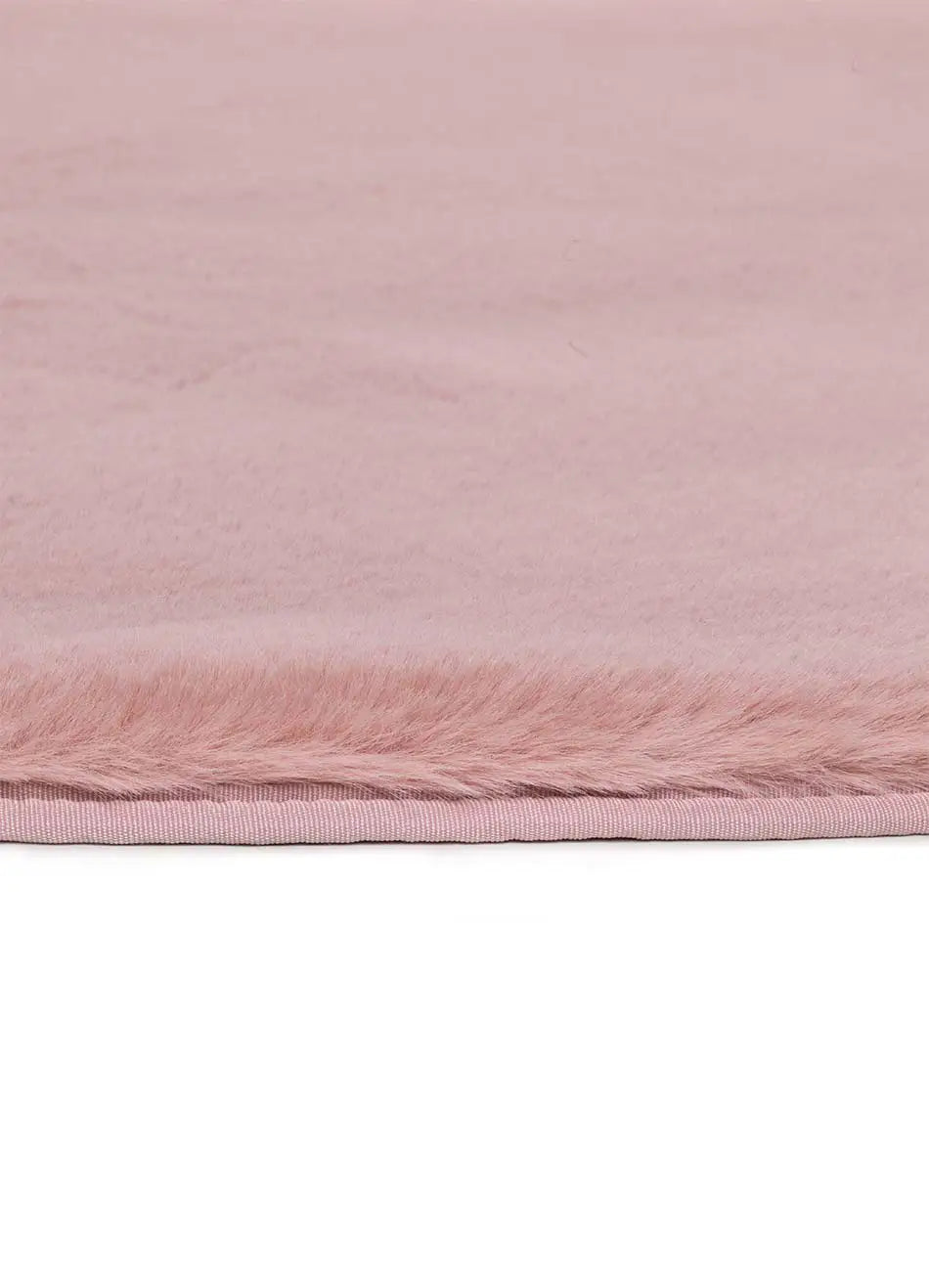 Atticgo Alfombra lavable Fox Liso Rosa redonda macro